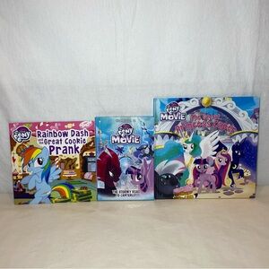 My Little Pony The Movie 3 Books Hardcover Rainbow Prequel Princess Hasbro Lot